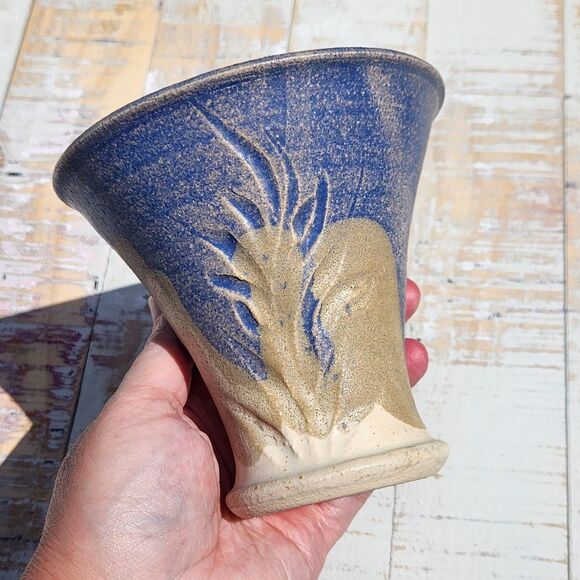 Studio Art Pottery Vase Hand Thrown Stoneware Drip Glaze Nature Inspired Earthen - Picture 1 of 9